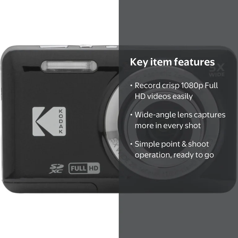 Kodak, Digital Camera, FZ55, 5x Optical Zoom 16MP CMOS - Walmart.com