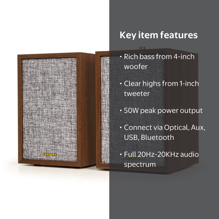 Crosley S200 Stereo Powered Bluetooth Speakers - Walmart.com