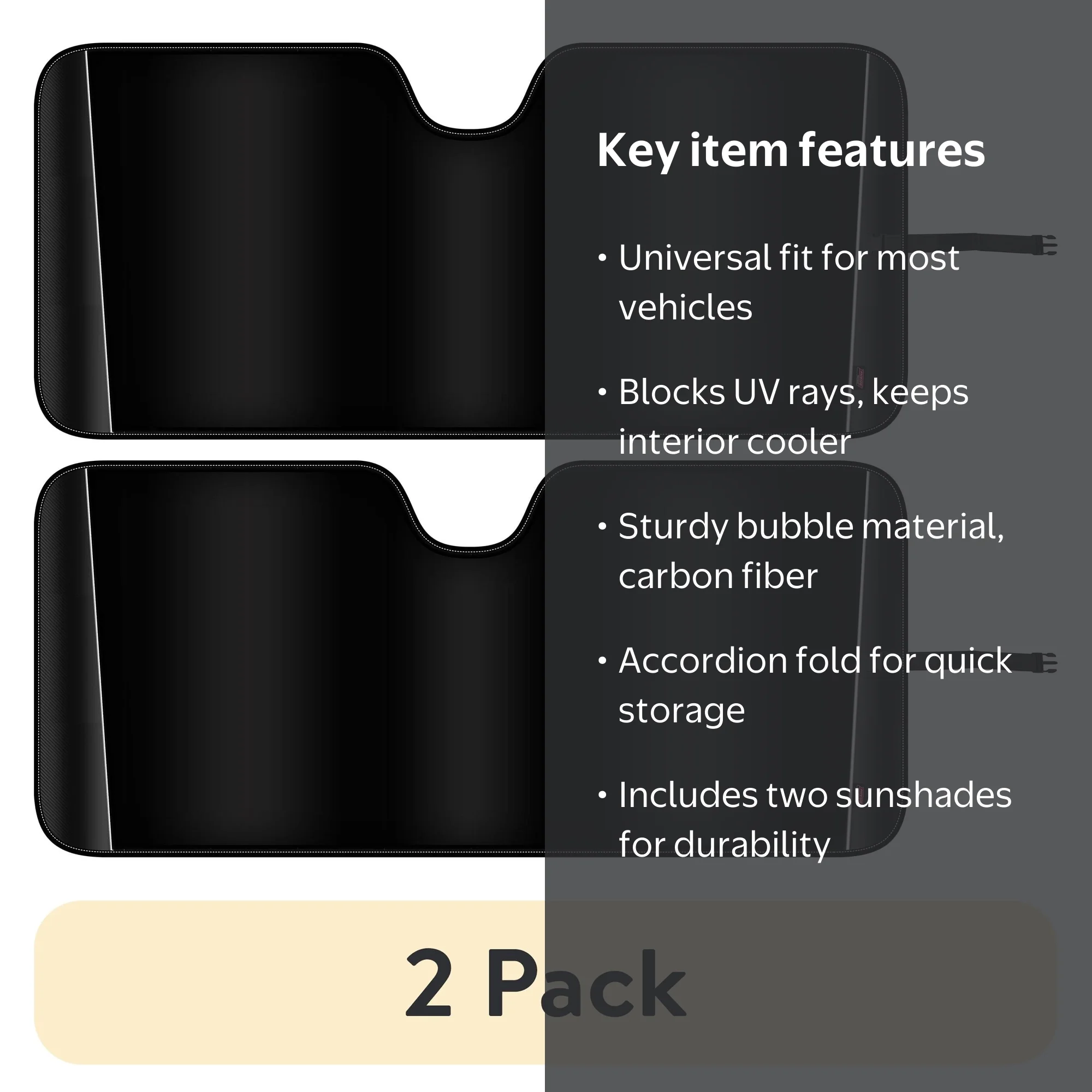 Genuine Dickies Universal Accordion Auto Sunshade Carbon Fiber 2