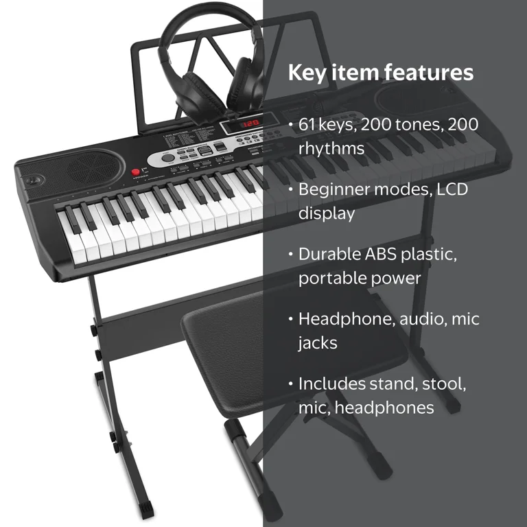 SUGIFT 61-Key Electric Keyboard Piano Beginners Piano Keyboard