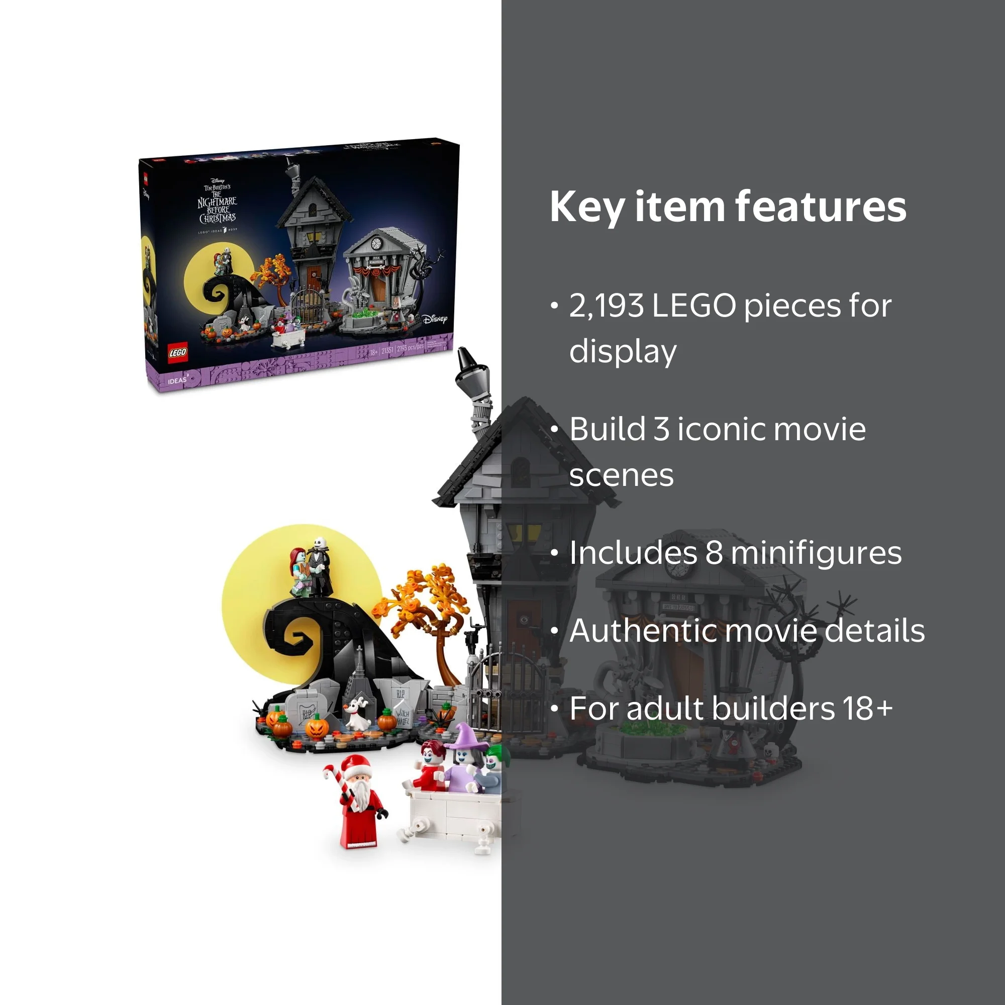 LEGO, Building Set, 21351, Nightmares Before Christmas Diorama