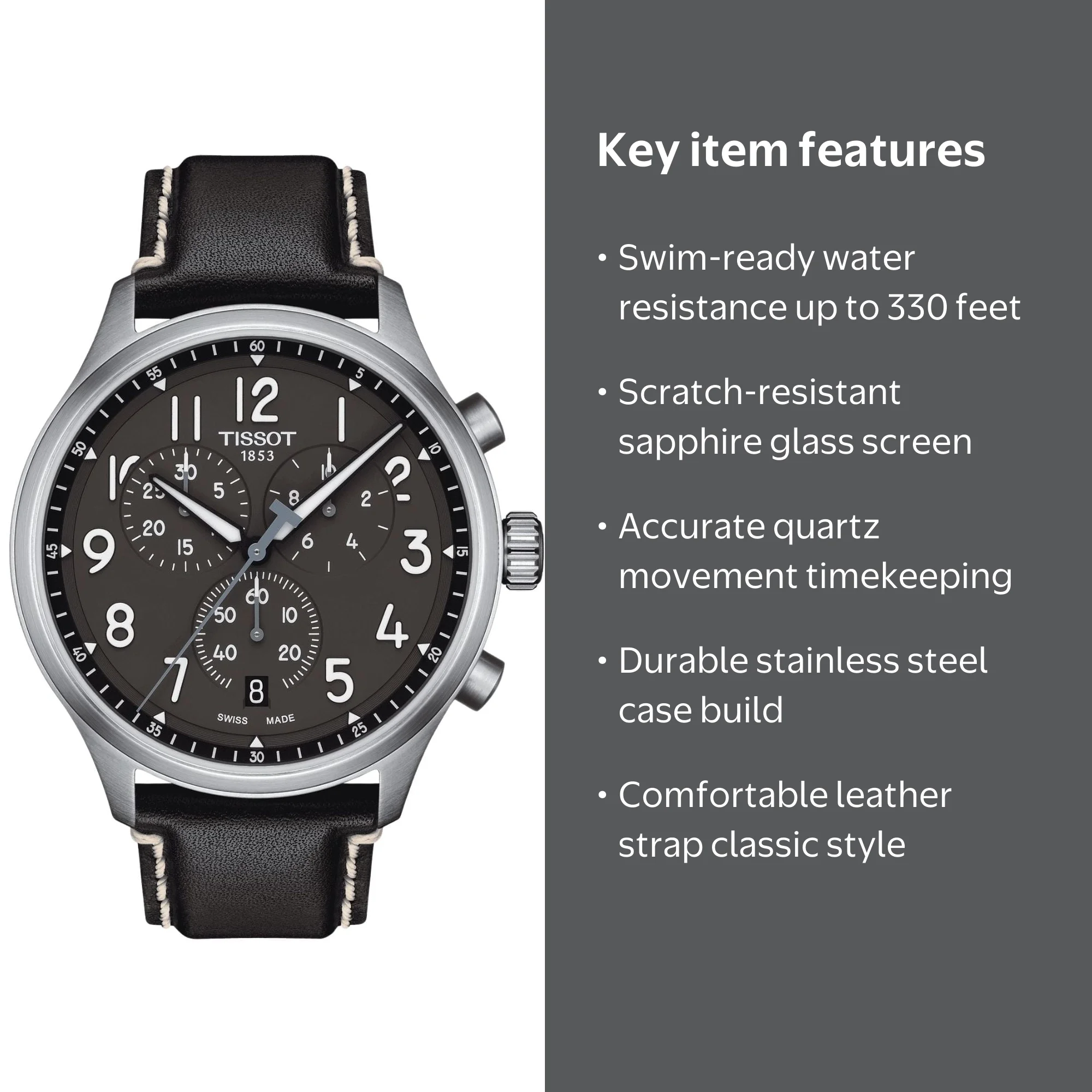 T Tissot Men's T-Sport Black Dial Watch - T1166171606200 - Walmart.com