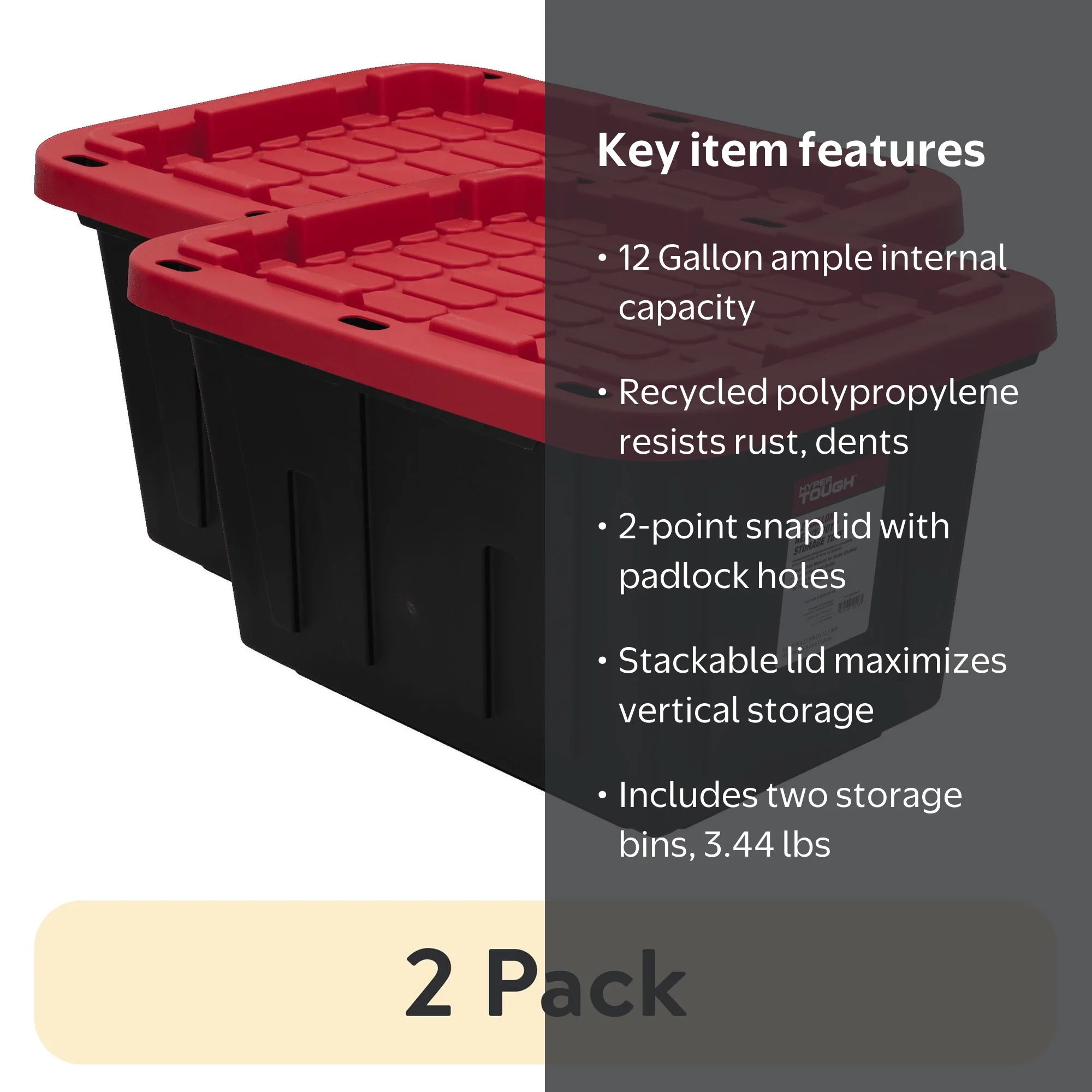 Hyper Tough 12G Bin (2) | Lockable storage chests - Walmart