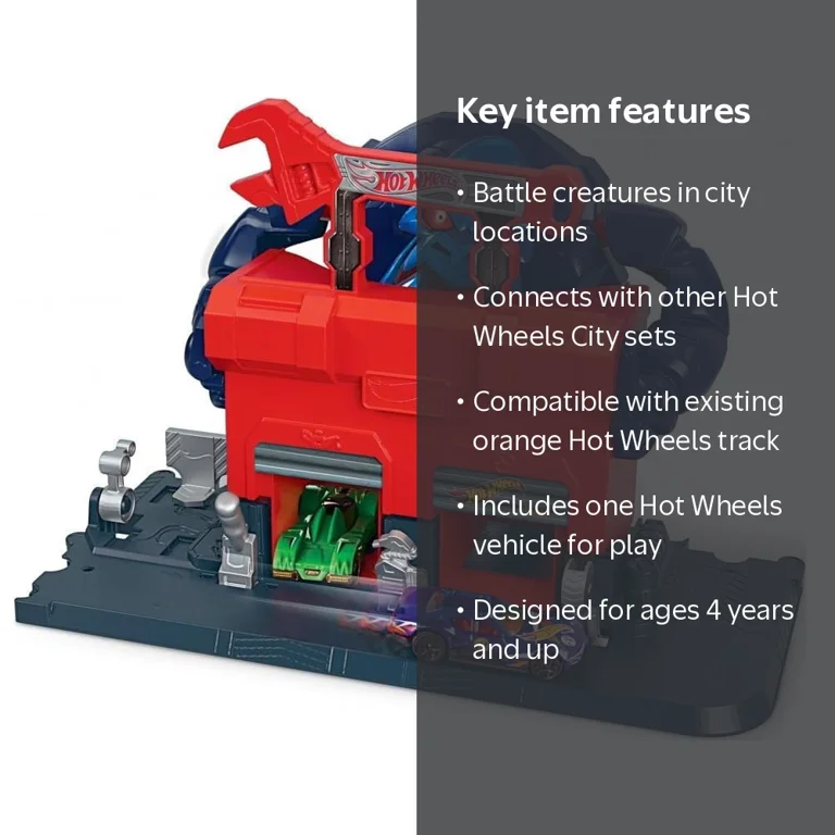 Hot Wheels City Slopen En Rijden – Gorilla In De Aanval, Met 1 Auto, 90 Cm Baandelen, Koppelbaar Aan Andere Sets – Vanaf 4 Jaar