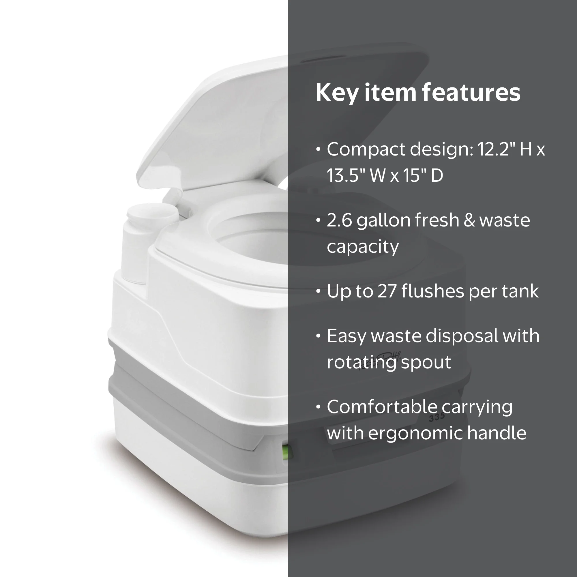 Thetford 92828 Porta Potti 335: Portable Marine Boat Toilet with