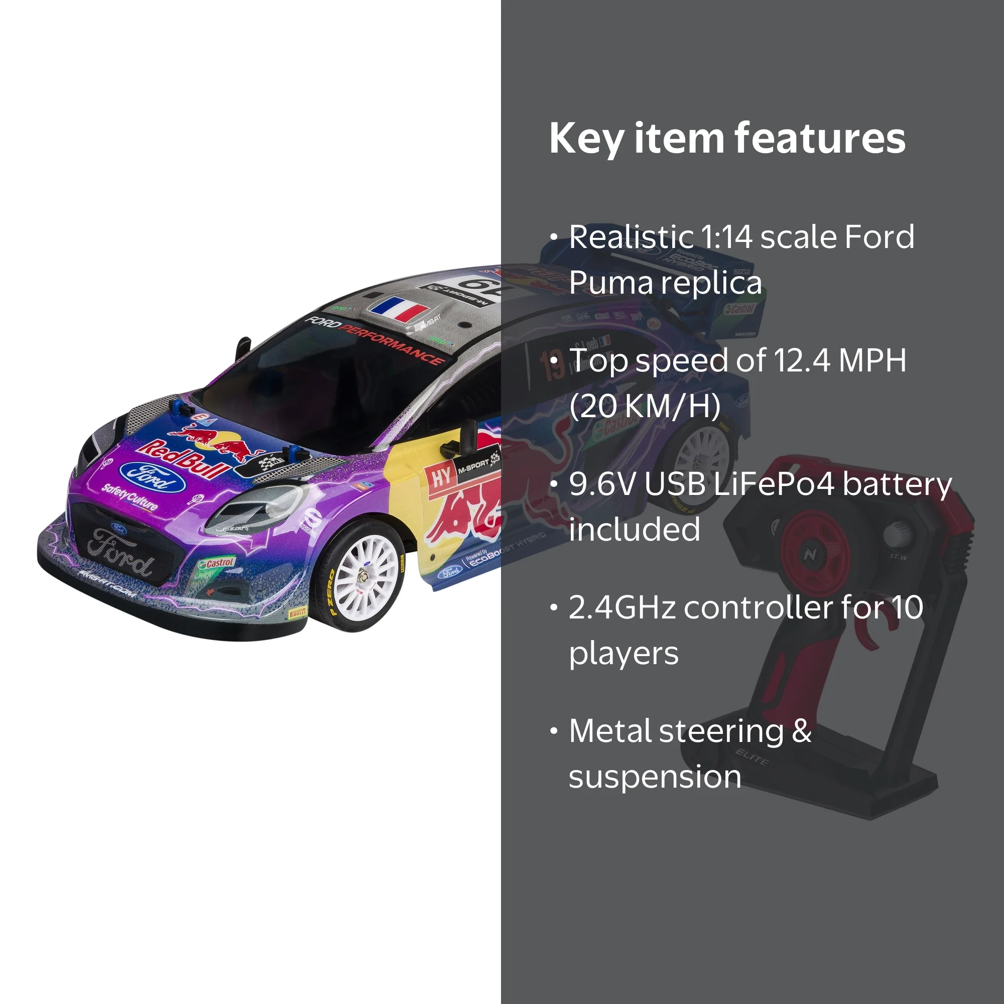 1:14 Elite Race Cars - M-Sport Ford Puma #19 Loeb - Walmart.com