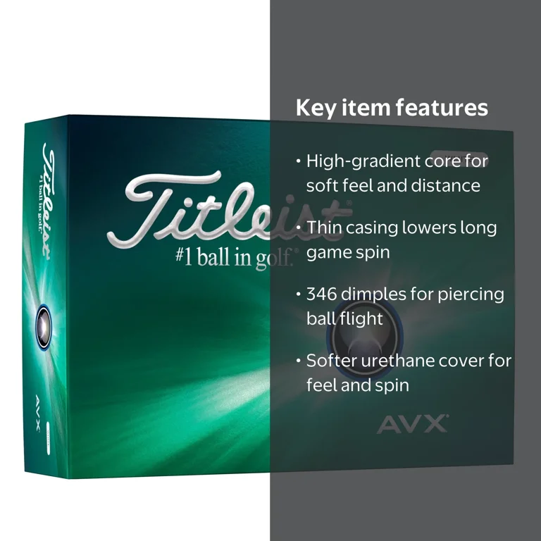 Free Shipping! Titleist Golf Ball 2024 AVX White Low Spin Soft