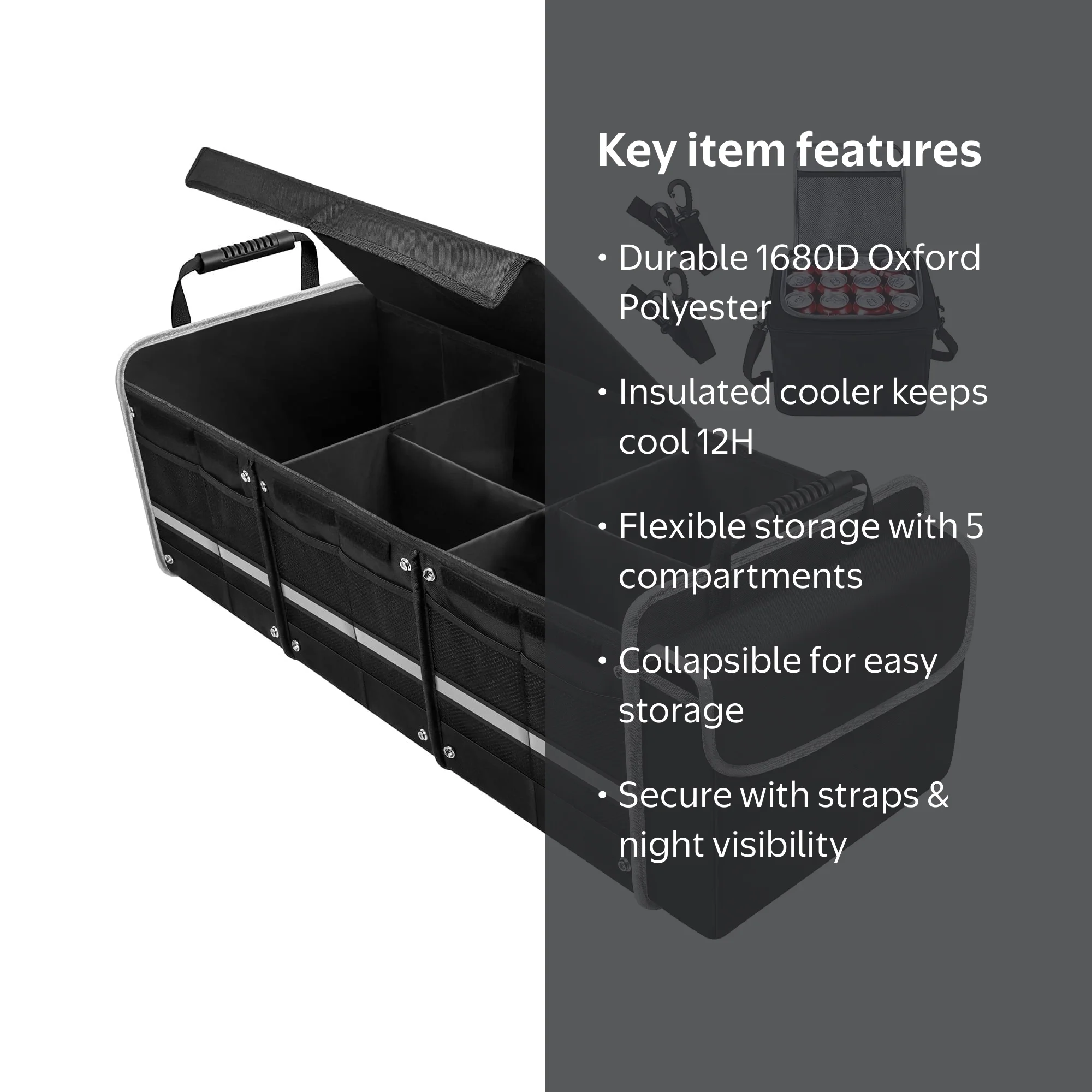 Cshidworld Car Trunk Organizer, Collapsible Waterproof Cargo Box