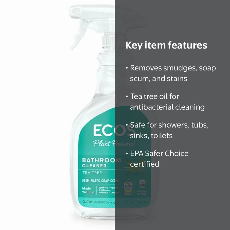 ECOS Bathroom Cleaner Spray - Tea Tree 22oz - Walmart.com