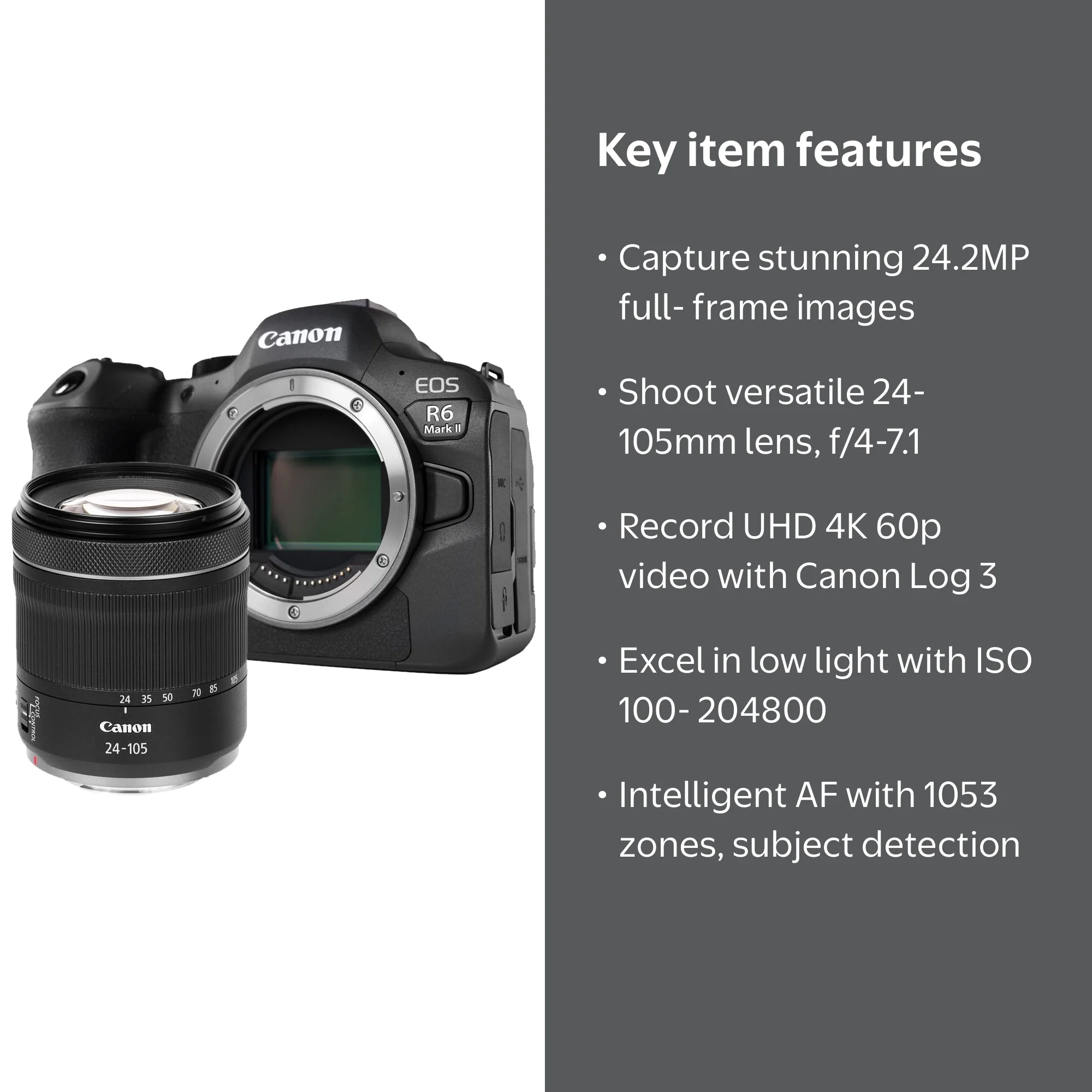 Canon EOS R6 Mark II DSLR Full Frame Mirrorless Camera w/ 24-105mm