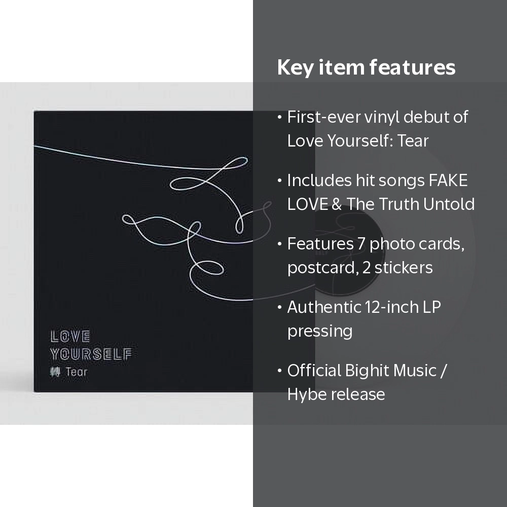 BTS Love Yourself: Tear Vinyl LP with Hologram Photo Card