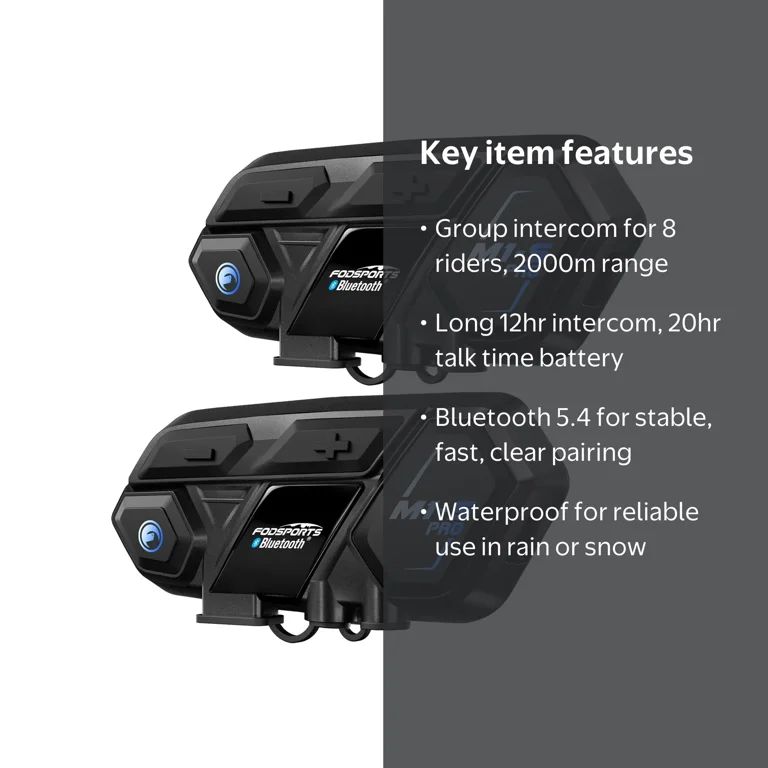 Fodsports M1-S PRO Bluetoothインカム Fodsports M1-S Pro Motorcycle Helmet Intercom Bluetooth 8 Riders