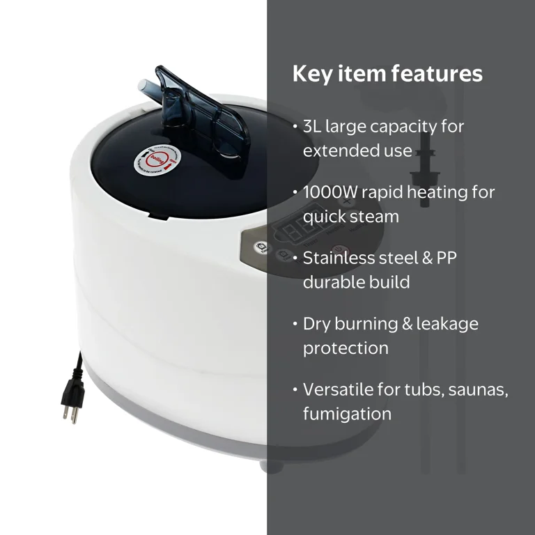 Sauna Steamer Pot 1000W US 3L Large Capacity Steam Pot Generator