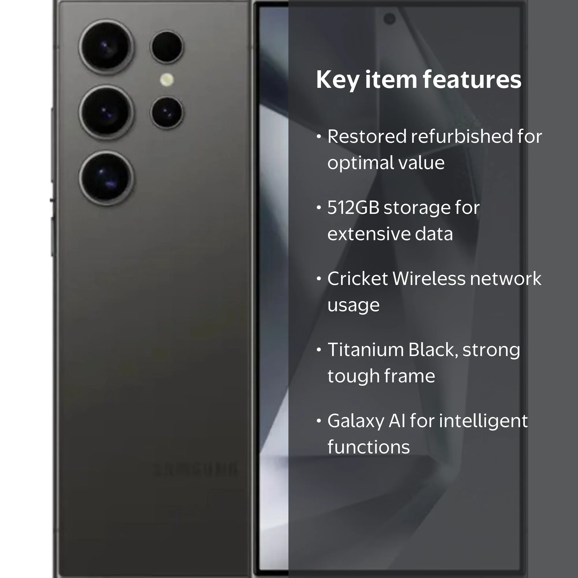Restored Samsung Galaxy S24 Ultra 5G SM-S928 512GB (Cricket