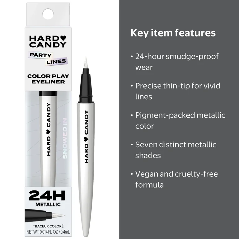 Hard Candy Party Lines Color Play Eyeliner, Liquid Liner, 24HR