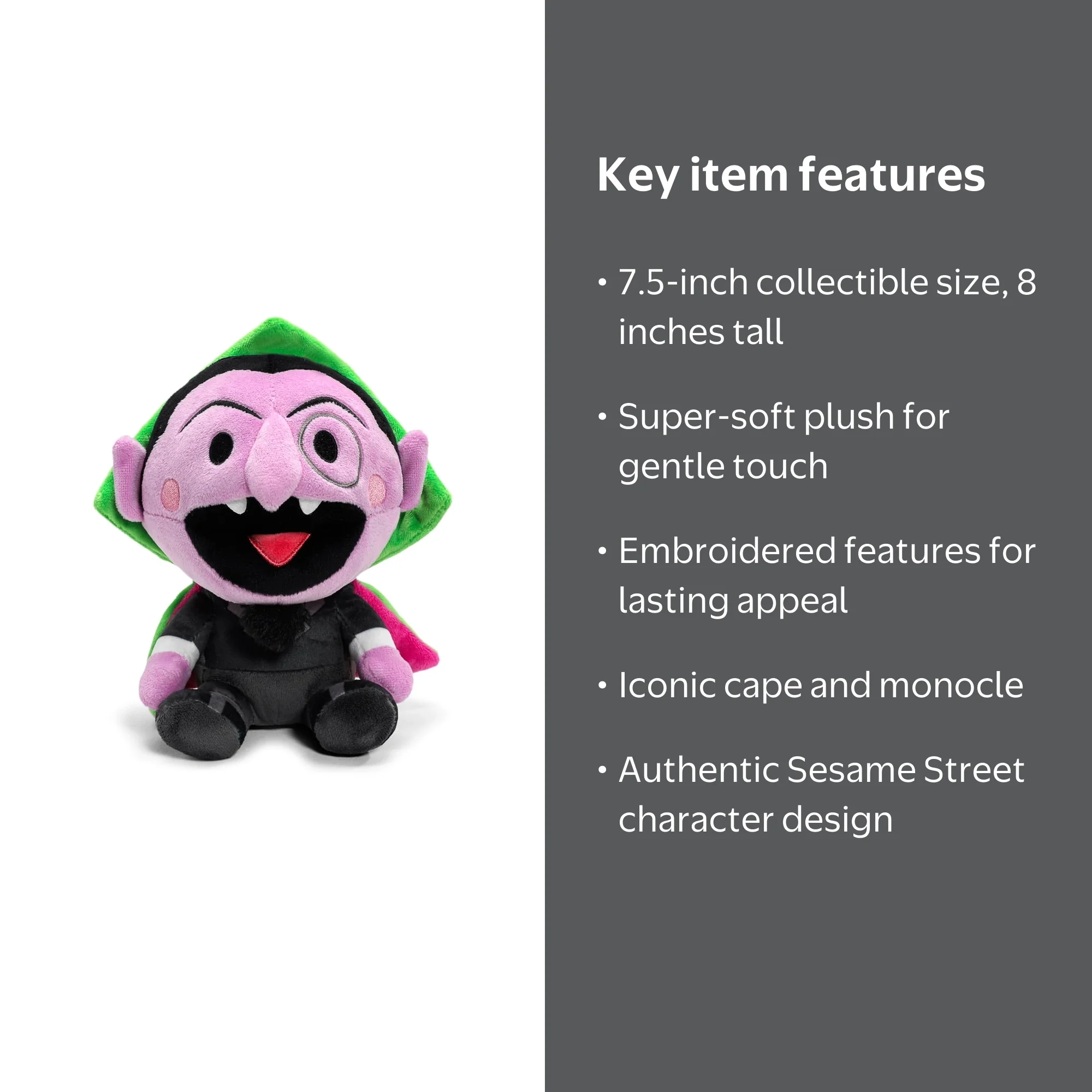 置物 Kith for Sesame Street Count Von Count Kidrobot Sesame Street Phunny 7.5” The Count Plush Toy - Walmart.com