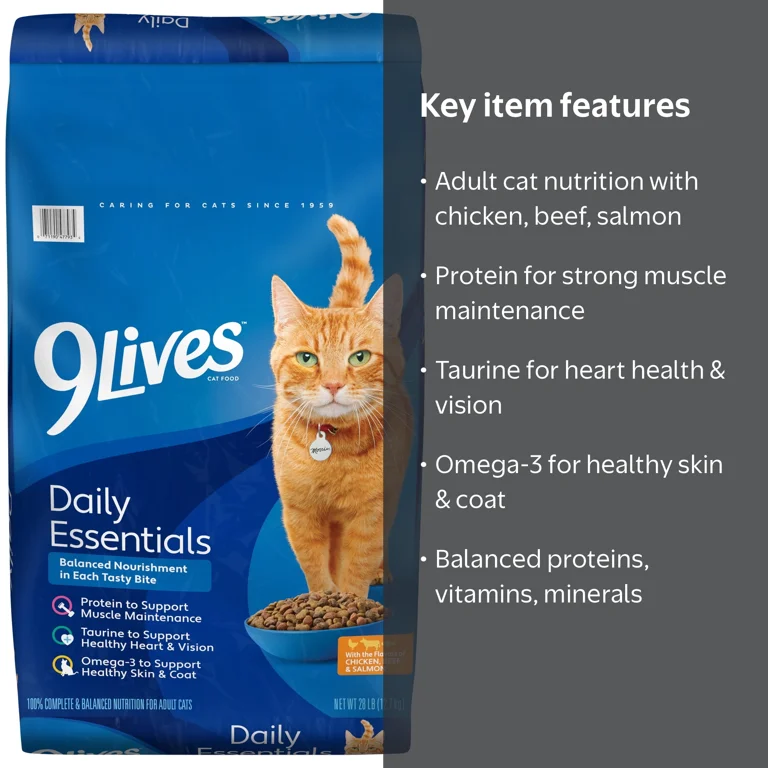 9Lives Daily Essentials Dry Cat Food for Adult Cats with Chicken
