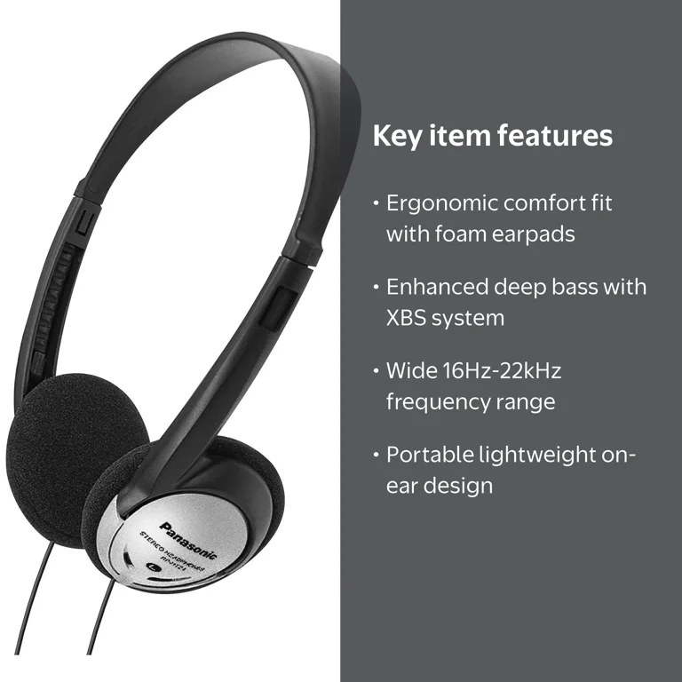 Panasonic RP-HT21 Lightweight Headphones with XBS, Wired Bass