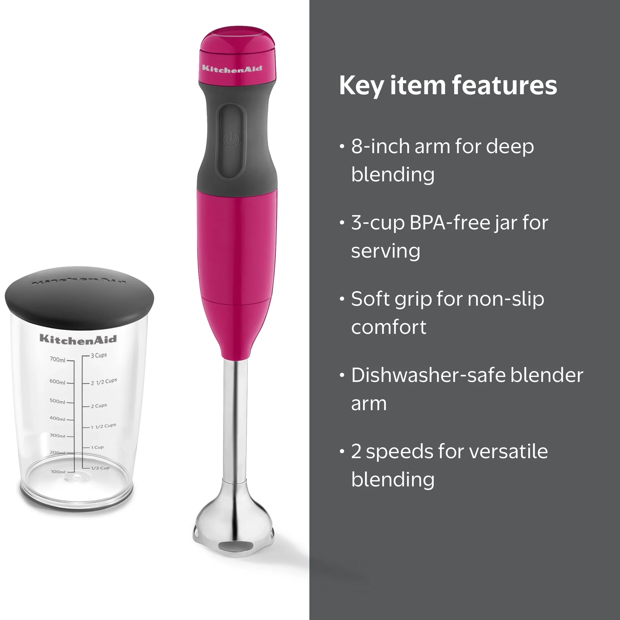 KitchenAid, 2-Speed Hand Blender, KHB1231, Cranberry - Walmart.com