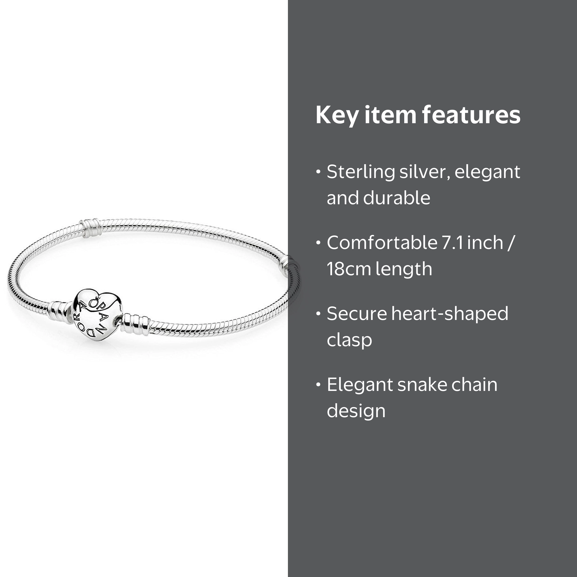 Pandora Jewelry - Sterling Silver Moments Bracelet with Heart