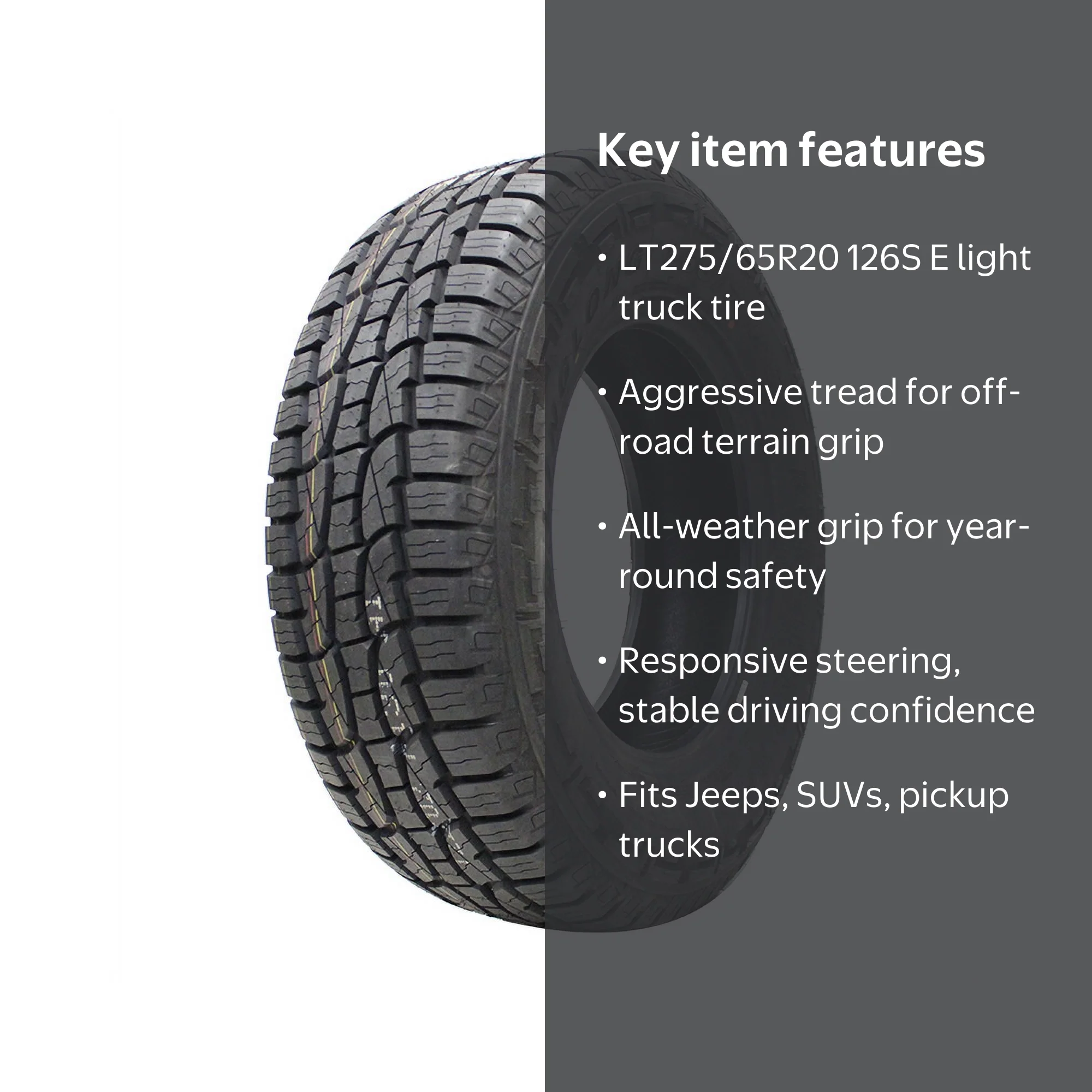 Crosswind A/T All Terrain LT275/65R20 126S E Light Truck Tire for