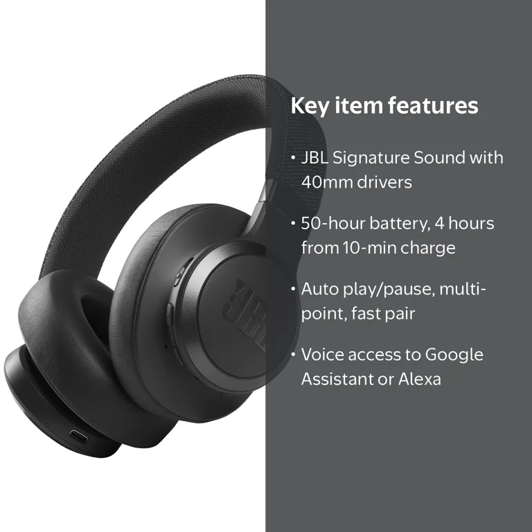 Free Shipping! JBL Live 660NC, Wireless Over-Ear Headphones with