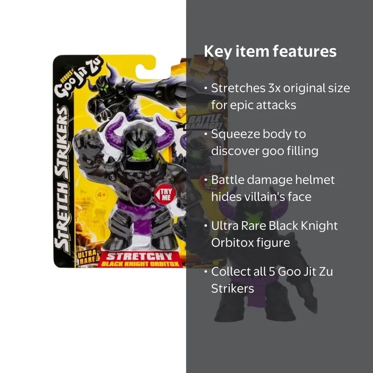 Heroes of Goo Jit Zu Stretch Strikers Black Knight Orbitox Action