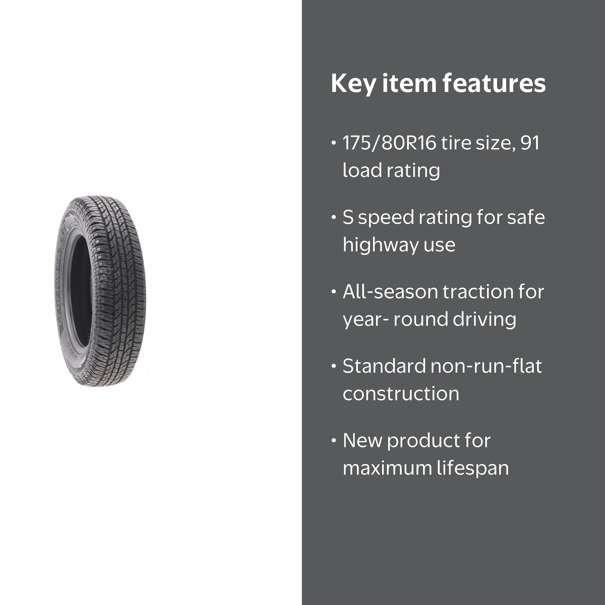 New Tire - 175/80R16 Yokohama Geolandar A/T G015 91S - Walmart.com