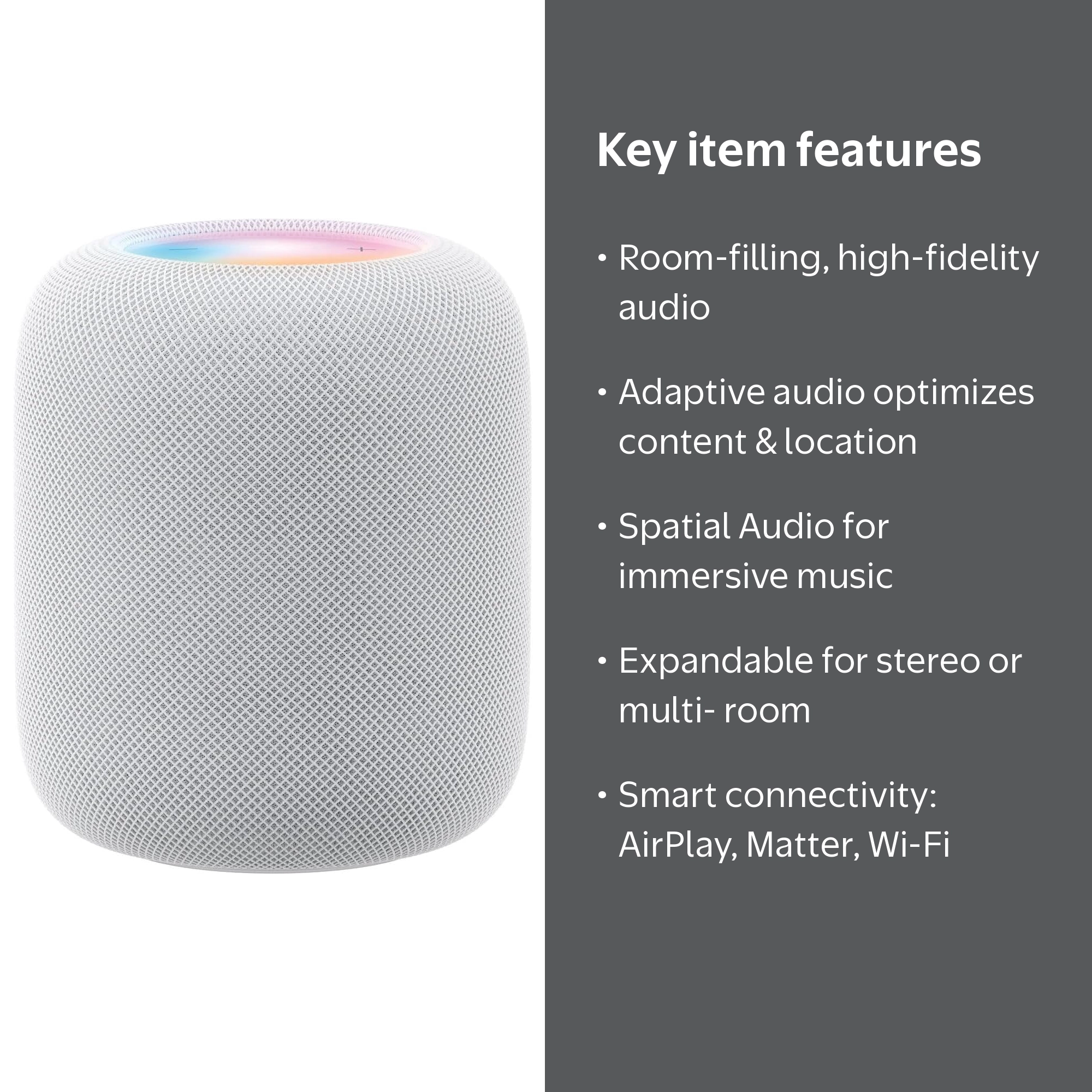 Apple pod 第2世代　ホワイト　海外版 Apple, HomePod 2nd Generation, White, High-fidelity smart speaker