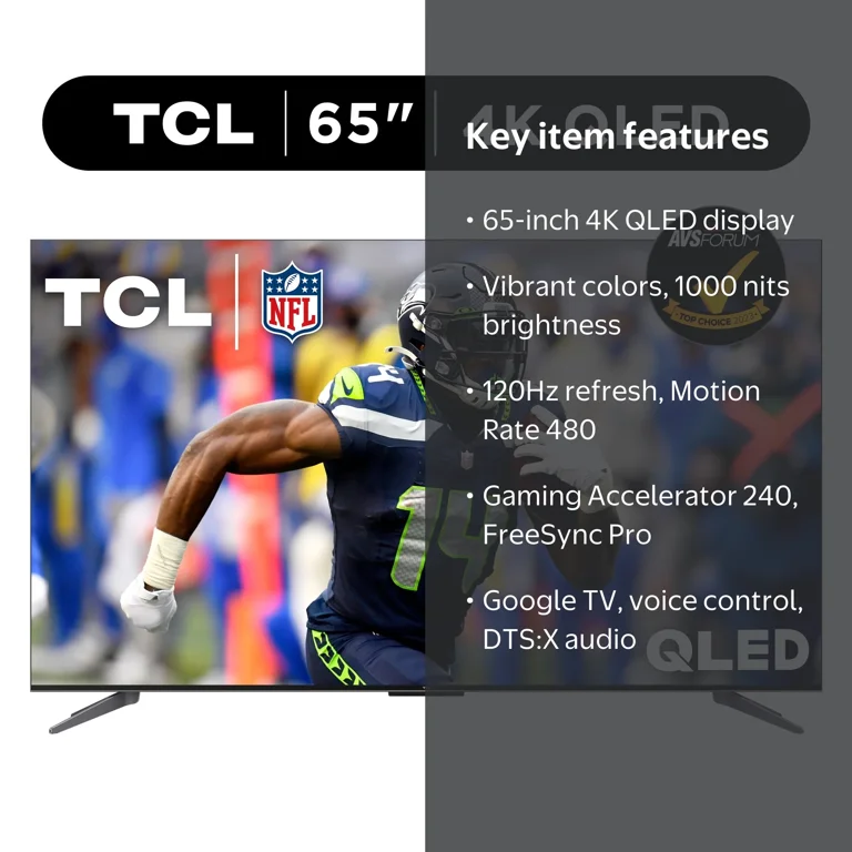TCL 65” Q Class 4K Ultra HD, QLED HDR Smart TV with Google TV TCL 65” Q Class 4K Ultra HD, QLED HDR Smart TV with Google TV