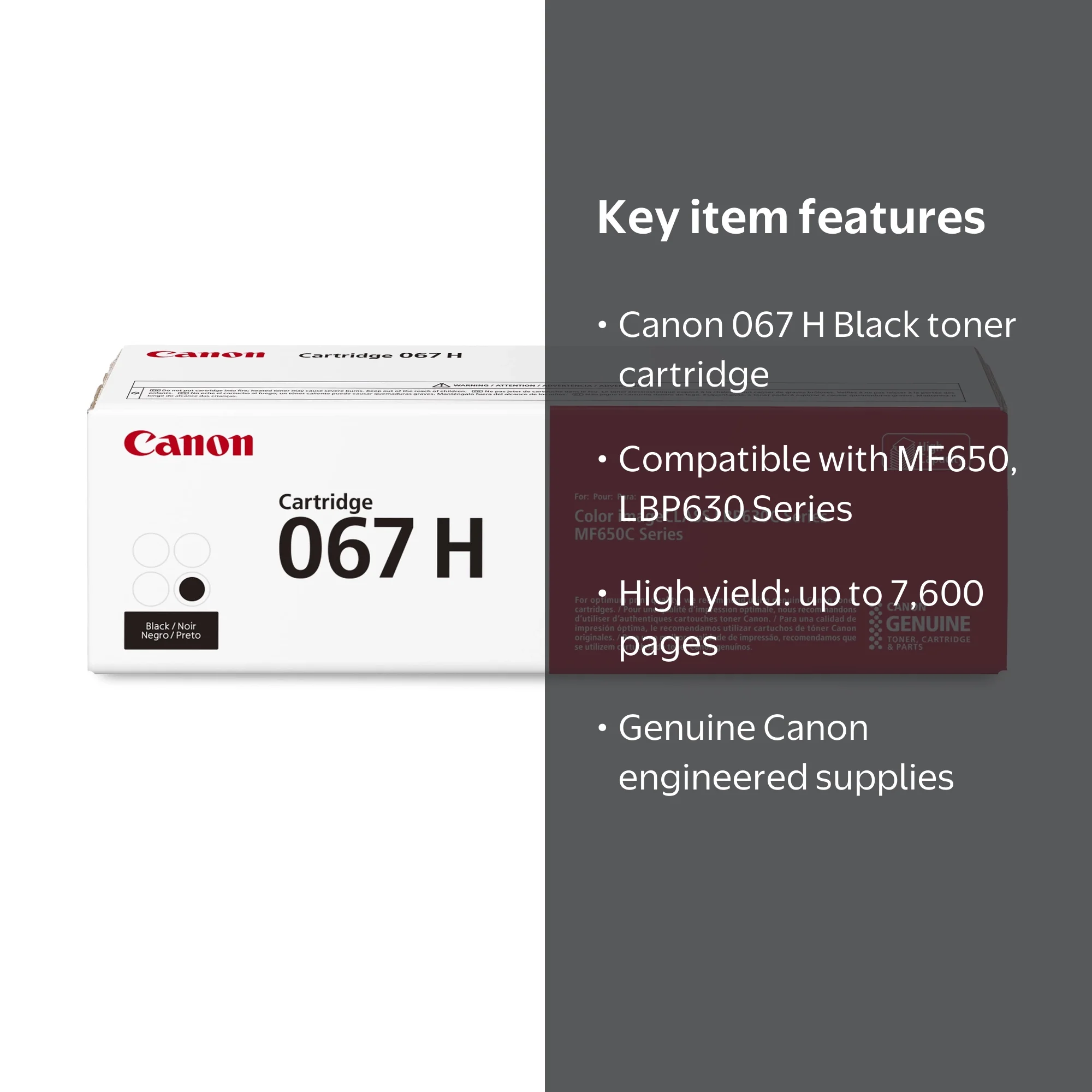 Canon Toner Cartridge 067 H Black for MF650 and LBP630 Series