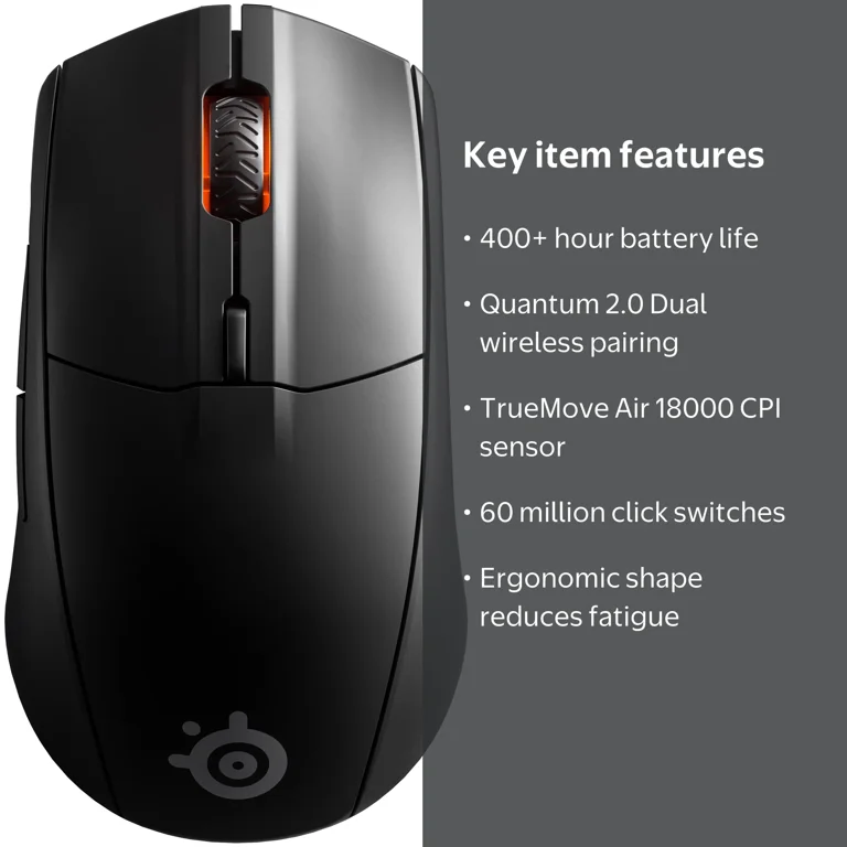 SteelSeries Rival 3 Wireless Gaming Mouse with Quantum 2.0 Dual
