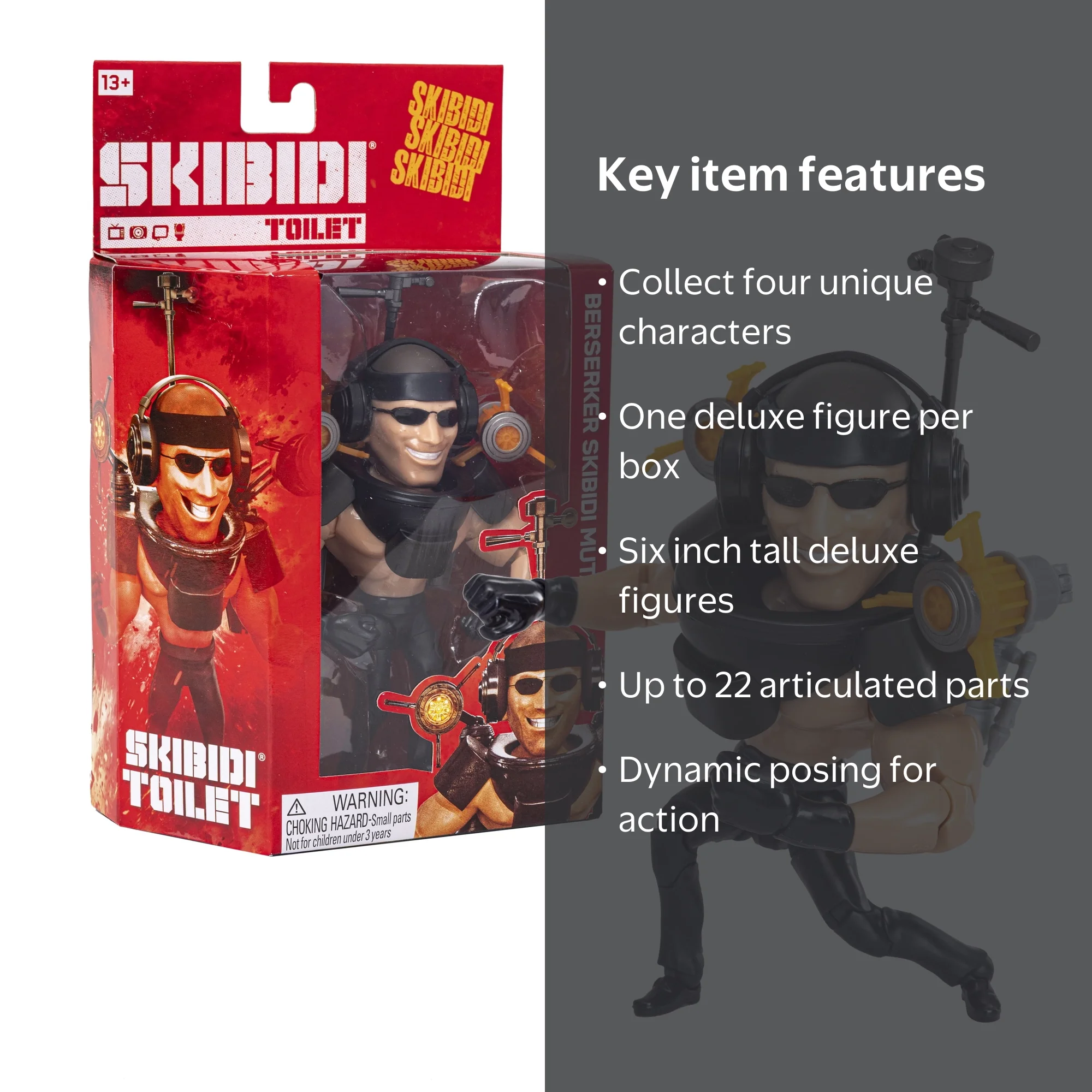 Skibidi Toilet Deluxe Berserker Mutant Figure, 6