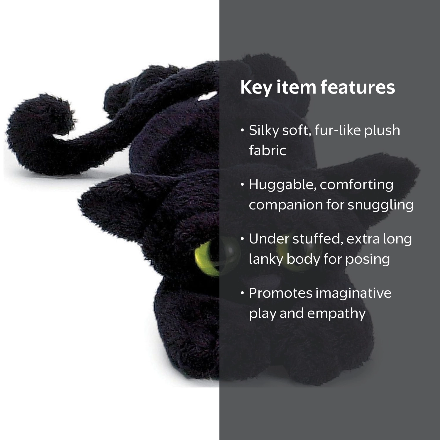 Manhattan Toy, Lanky Cats Ziggy Black Cat Stuffed Animal, 14