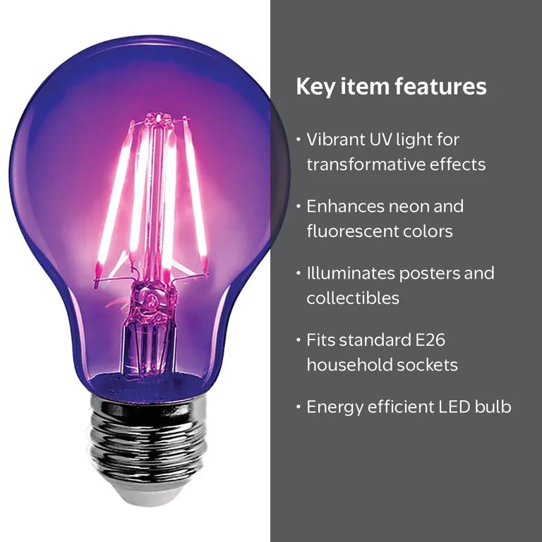 ゆ*m様 英語版　グローアップ　バルブ　レリーフ　Glow-Up Bulb 1s Glow A19 Black Light Bulb - Walmart.com