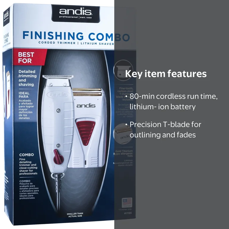 Andis 17270 Finishing Combo T-Outliner & Pro Foil Lithium Shaver