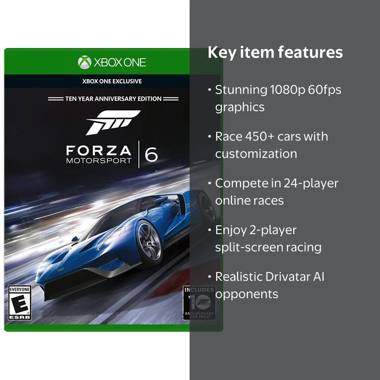 Forza Motorsport 6 ‚Äì Xbox One racing game with multiplayer and