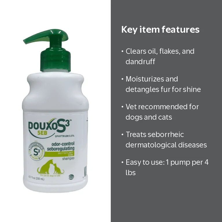 Douxo S3 Seborrhea Shampoo for Dogs & Cats - 6.7 fl. oz. (200mL