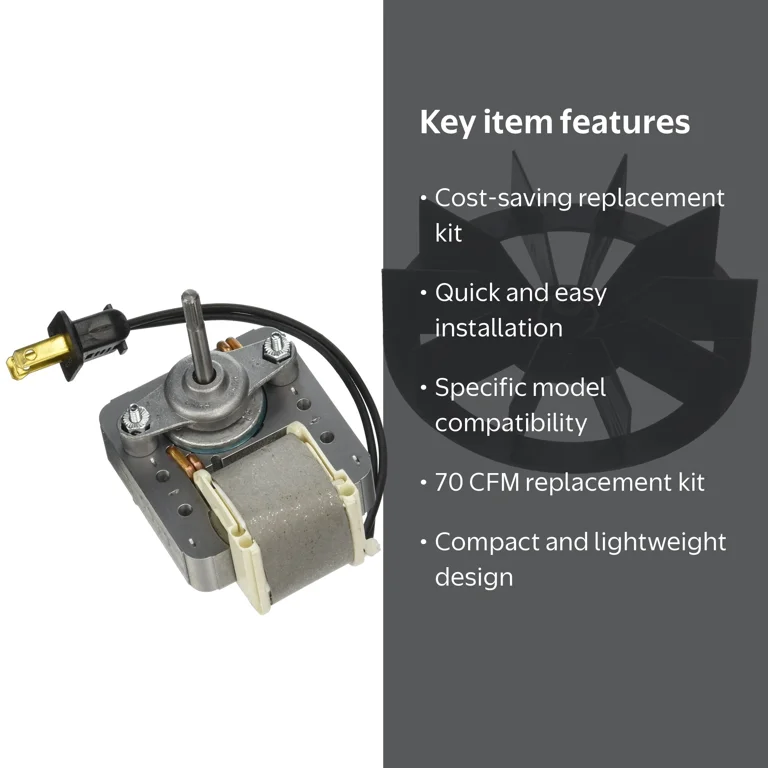 AIR KING AS70KIT 70 CFM Bath Fan Motor & Blade Kit – Replacement For AS70 & ASLC70 Exhaust Fans – Easy DIY Fix, Avoid Full Fan Replacement
