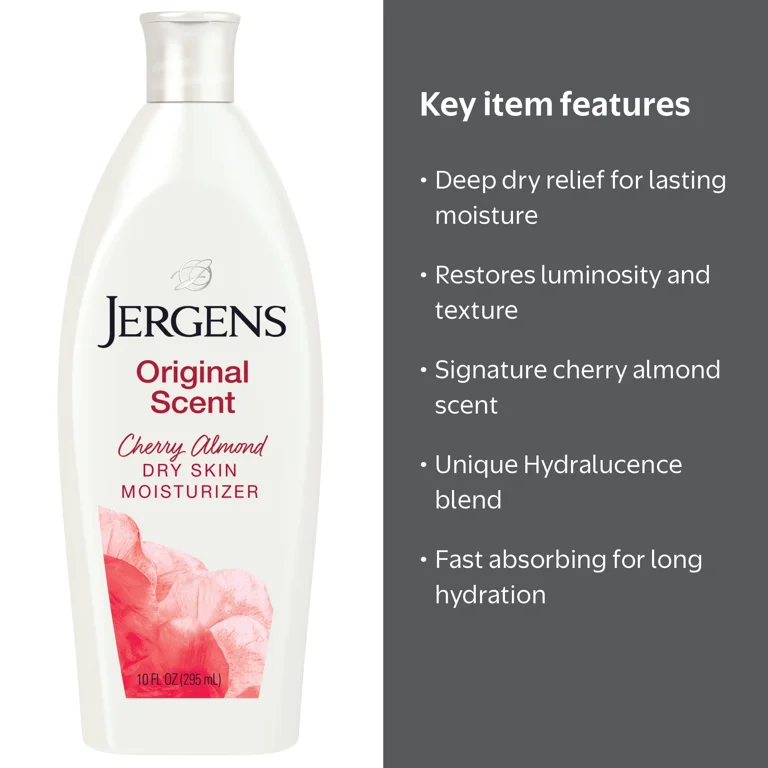 クレジェンテPieregina Lotion & Cream5セット10本 Jergens Original Scent Cherry Almond Body Lotion Moisturizer, 10