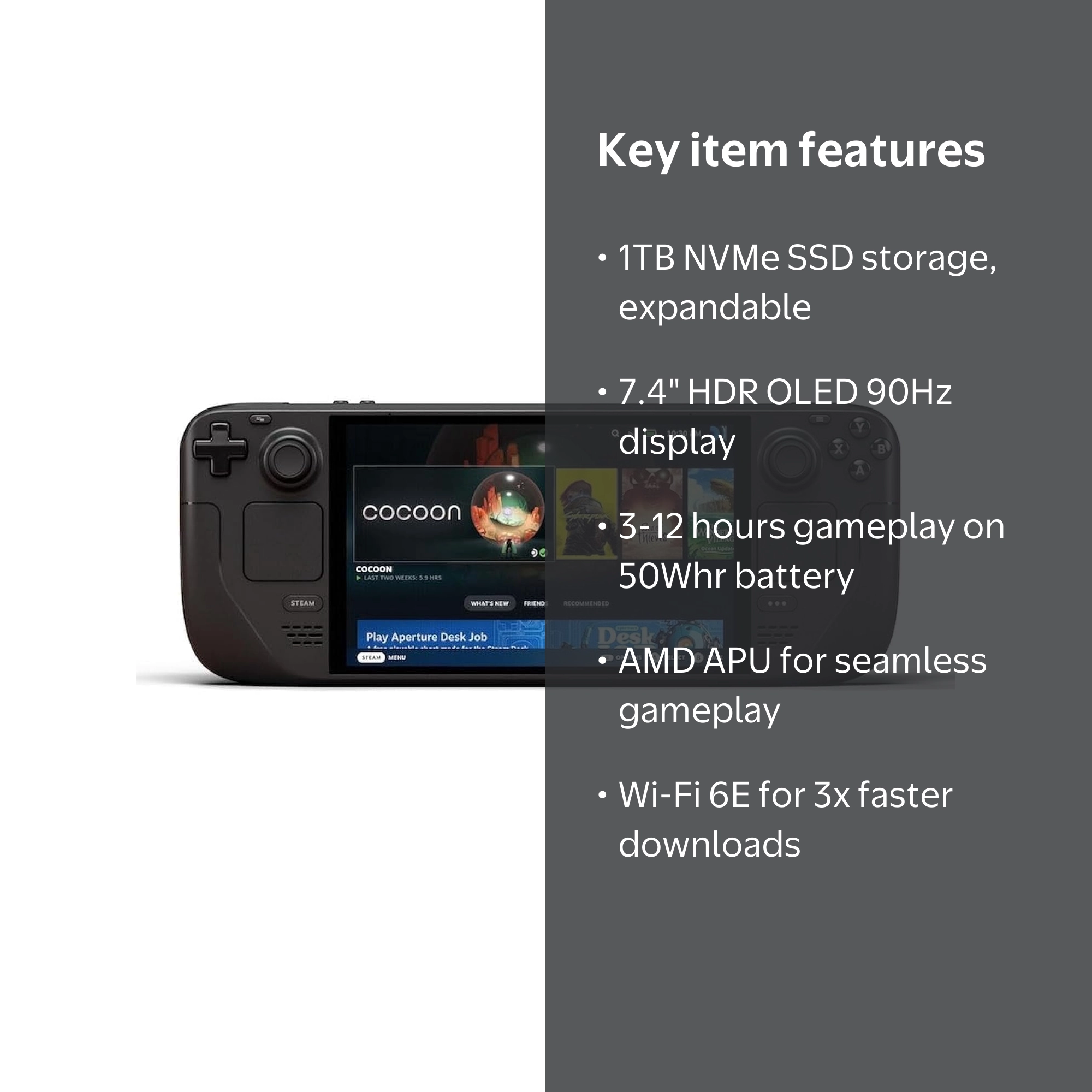 Valve Steam Deck OLED 1TB Handheld Gaming Console – International