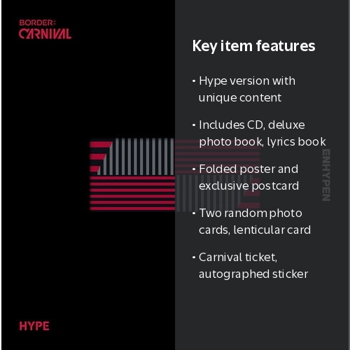 ENHYPEN, Border: Carnival [Hype Version], Music and Performance CD