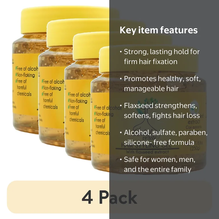 4 pack) Arbol Verde Flaxseed Hair Styling Gel, 8.8 oz - Walmart.com
