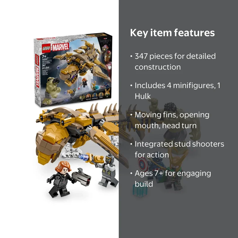 LEGO Marvel The Avengers vs. The Leviathan Set, Superhero Toy with