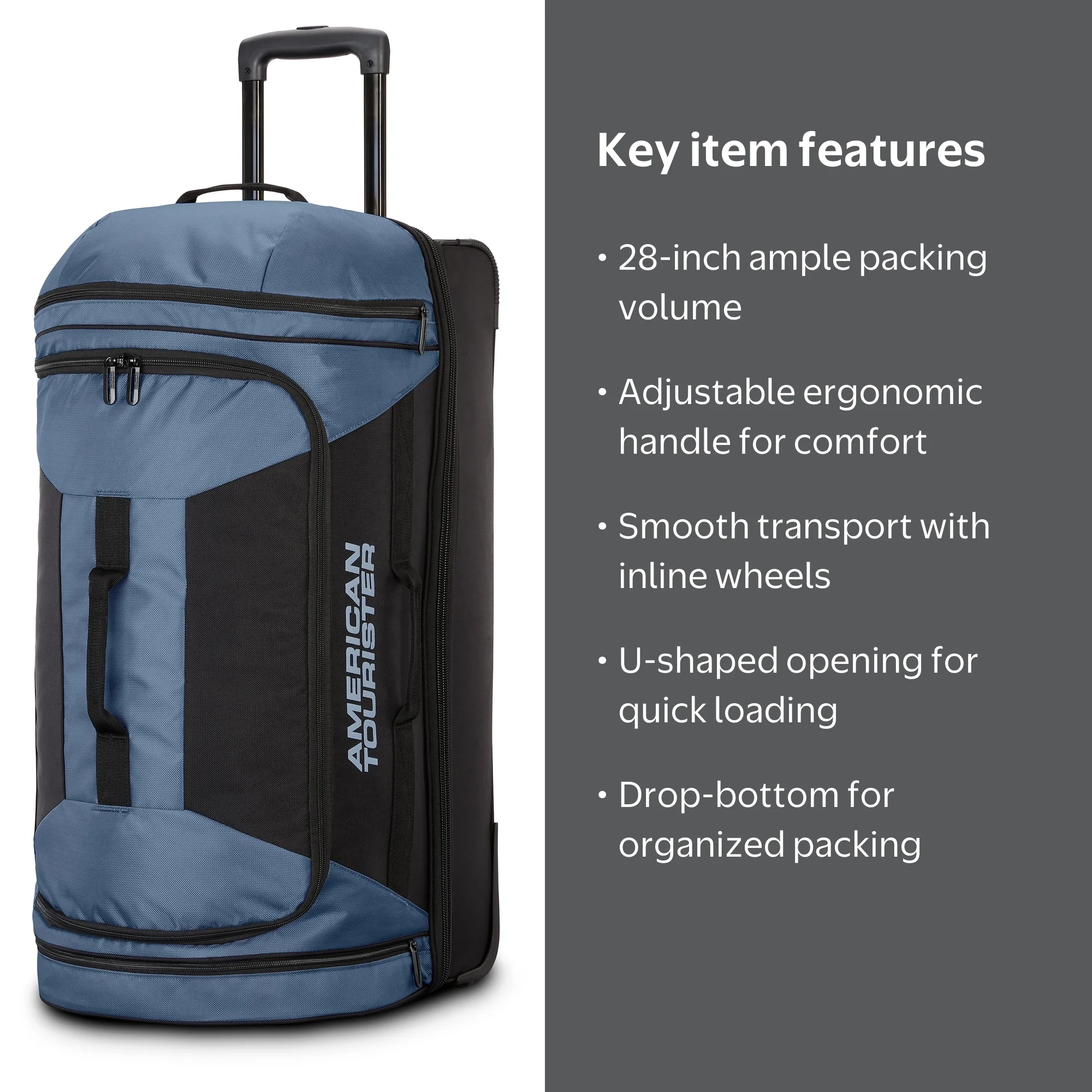 american tourister 22 inch 57cm vision travel duffel bag Wheeled Duffel Duffle Bag American Tourister American Tourister 28-Inch  Wheeled Duffel Bag In Graphic Carton