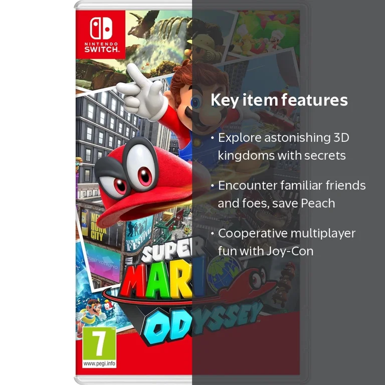 Nintendo Switch Super Mario Odyssey - Explore 3D Kingdoms, Cappy