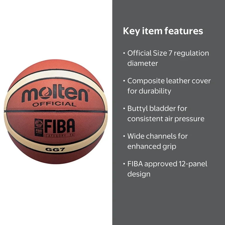 Molten GG7 Official FIBA Indoor Composite 29.5 Men's Basketball