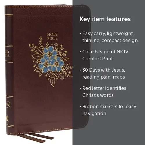 Thomas Nelson, NKJV Thinline Bible, Compact, Red Letter Edition