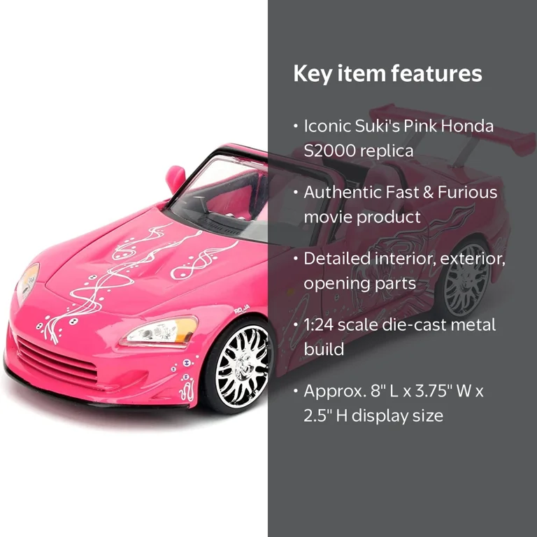 Jada's Suki's 2001 Honda S2000 Pink Fast & Furious Movie 1/24