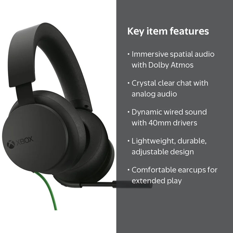 XBOX, Stereo Headset, for Series X|S, One, Windows, Black